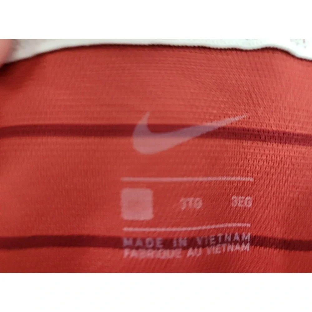 Nike Polo Shirt Mens Size 3XL Maroon Red Stripes Short Sleeve Embroidered Logo